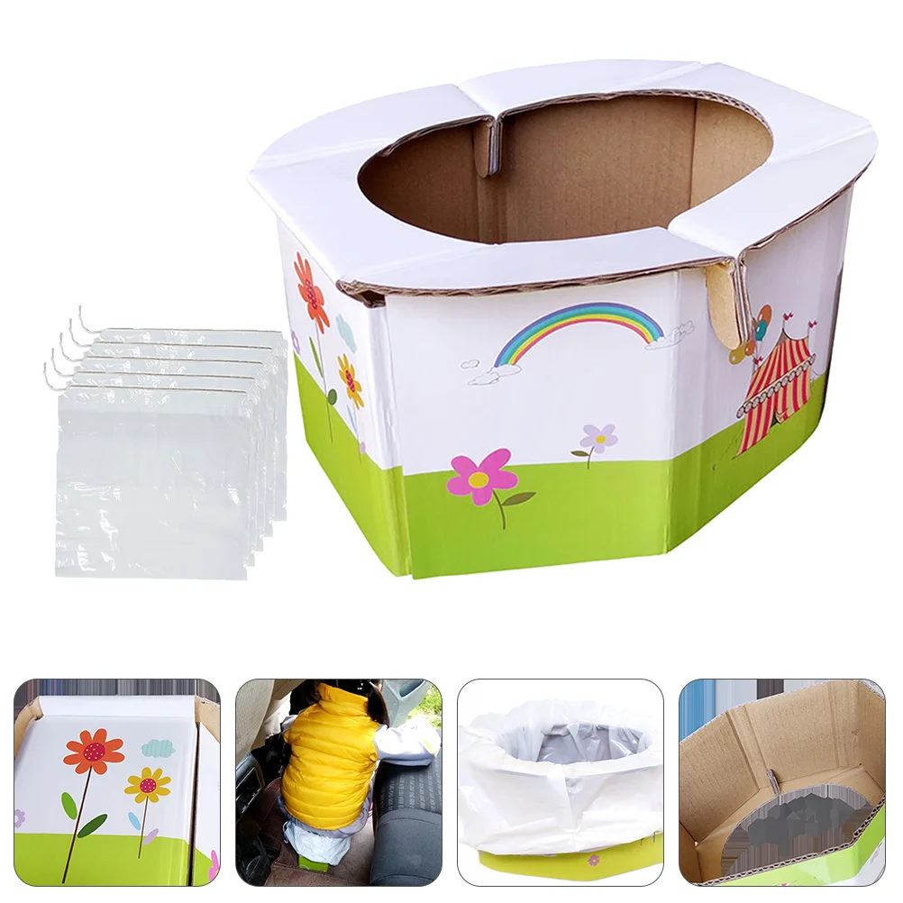 1pc Portable Travel Baby Kids Urinal Seat Baby Outdoor Foldable Paper Toilet for Car 2