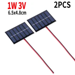 Mini Solar Panel Polysilicon Board for DIY Outdoor Solar Charger (2PCS 1W 3V)
