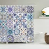 Bohemian 3D Shower Curtain, Indian Mandala Flower Green Blue Chic Color Modern Pattern Bathroom Fabric Home Decor Shower Curtain 5