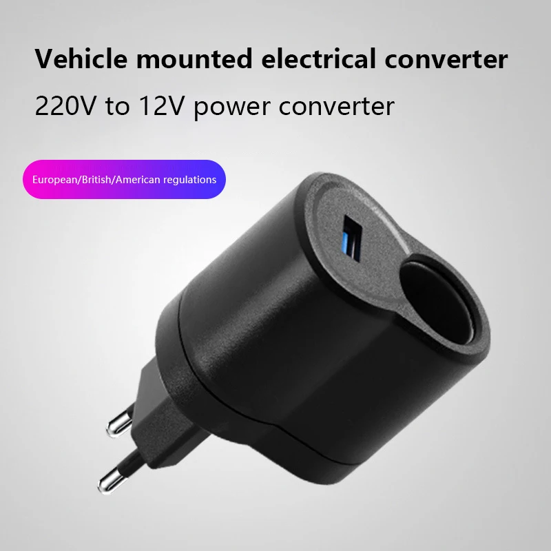 

12V DC Car Power Adapter Car Cigarette Lighter 220V AC To Socket Converter Home Auto EU/US/UK Plug Car Accessories