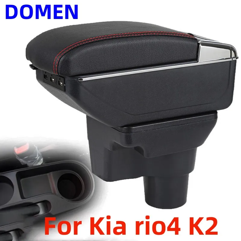 

NEW For Kia rio4 K2 Armrest box Original dedicated central armrest box modification accessories Dual Layer USB Charging