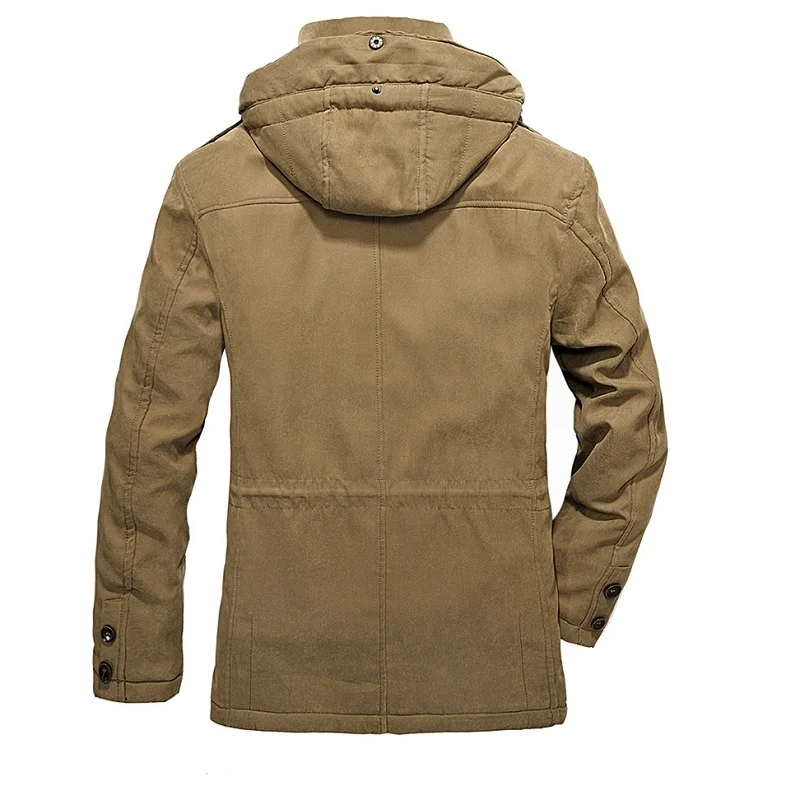 Parker Coat Casual Classic Winter Jacket Men's Windproof Warm Hooded Coat Fashion Outer Coat Men's Plush Thickening Warmth