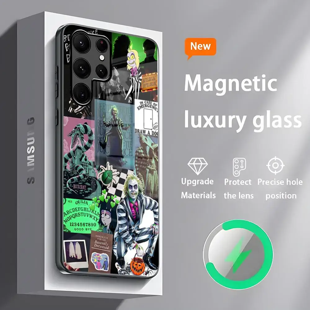 thumbnail image 1 of Funda de teléfono B-Beetlejuice 2 para Samsung S 25 S24 S23 S22 S21 S20 Plus Ultra Note20 Funda de teléfono magnética de vidrio, 1 of 5