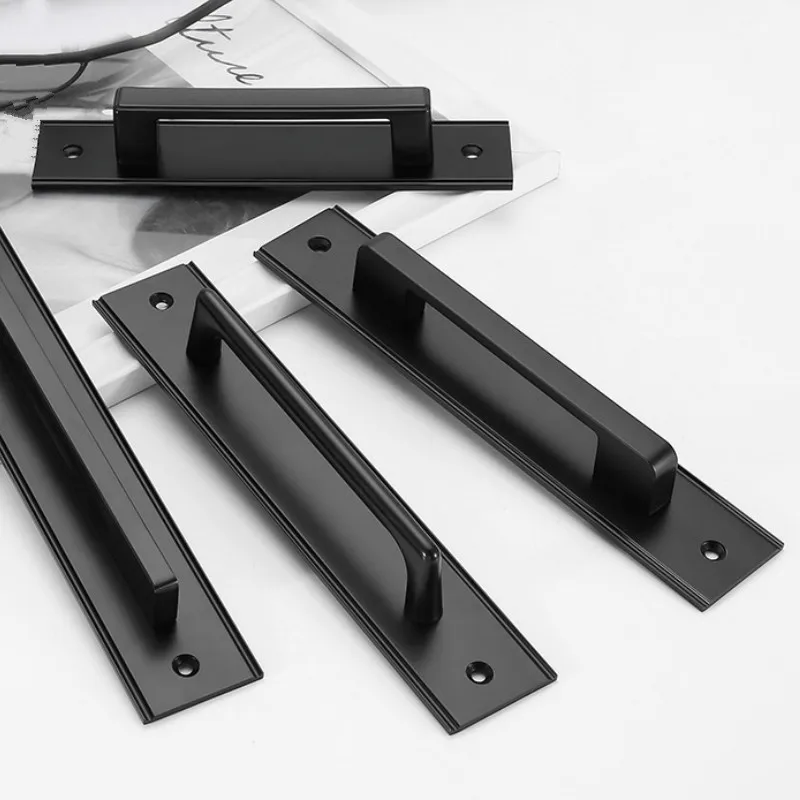 handles de portas para ambientes pulls em liga aluminio preta porta do hardware 01