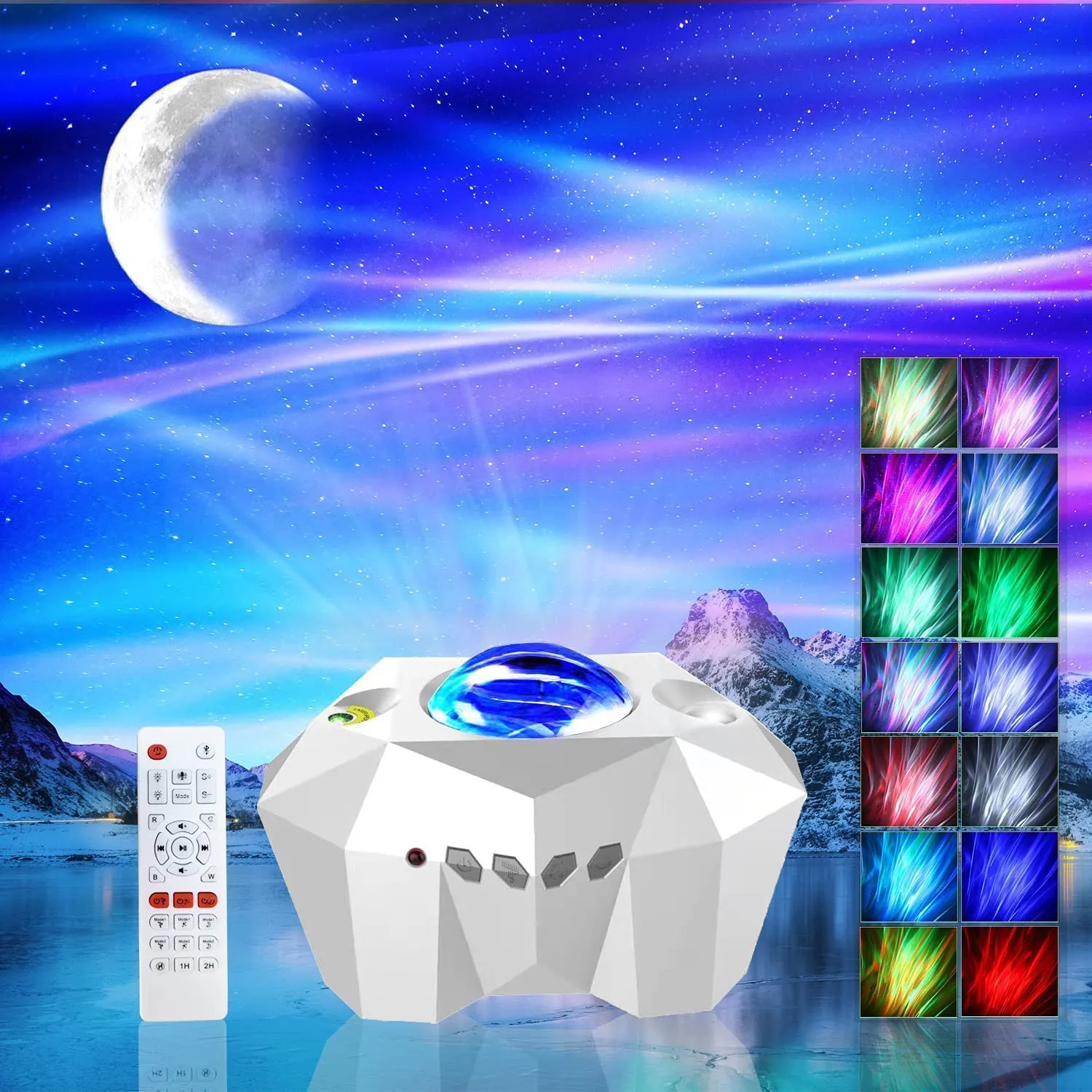 Proiettore Galassia E Aurora Boreale Con Altoparlante Bluetooth E Rumore Bianco | Luce Notturna Per Bambini E Adulti