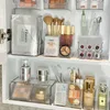 Transparent acrylic 3-5 grid makeup box,makeup brush bucket,makeup organizer,student desk pen holder jewelry storage box 2