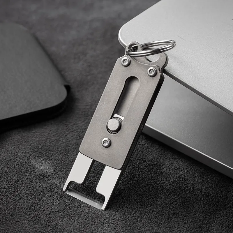Mini Titanium Alloy Planing Knife Bottle Opener Portable Key Chain Pendant Outdoor Camping Multifunctional Tool Melon Peel necklace knife