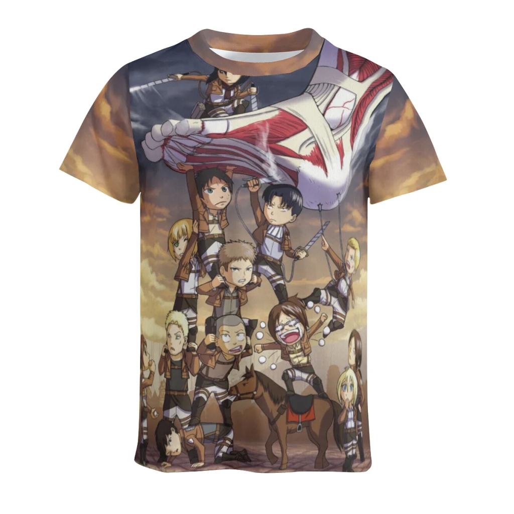 

Wings of Liberty Attack on Titan Retro New Summer Round Neck Short Sleeved T-shirt for Men's Short Sleeved Top