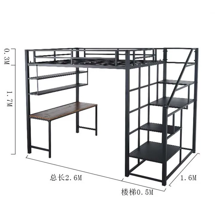 thumbnail image 1 of Camas de dormitorio para estudiantes con escritorio, literas para niños, cama Loft con escritorio para niños y adultos con almacenamiento para adultos, 1 of 3