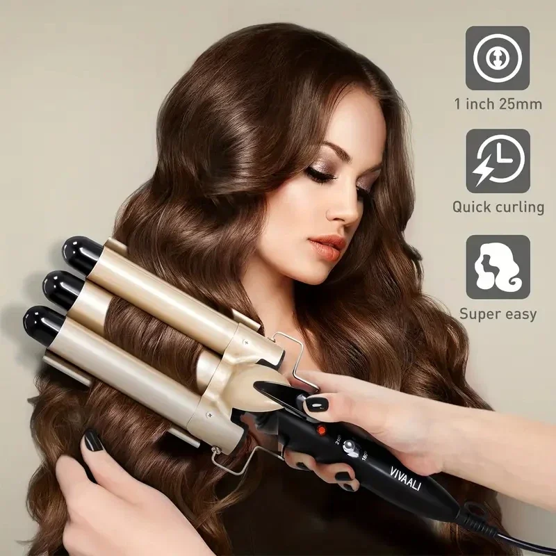 1pc Chicken rolls stick instant noodle head three tube curler small wavy curler big perm hair curler