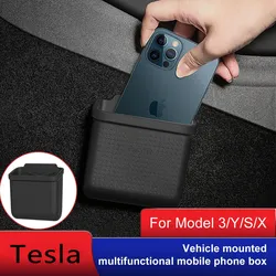 For Tesla Model 3 Y X 2017-2022 2023 Storage Box Hidden Silicone Easy Install Model3 ModelY Bag Box Universal Auto Accessories