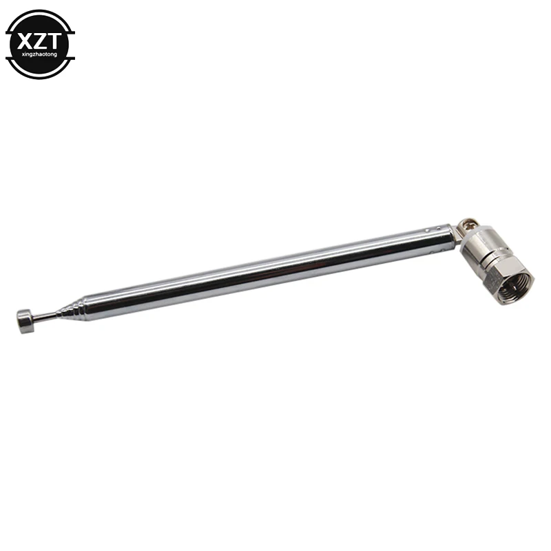 F Type Radio TV Antenna 7 Section Telescopic Aerial Replacement Connector For TV AM FM Radio Cable 21-98cm Wholesale