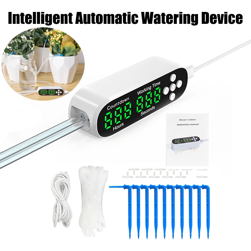 

Intelligent Automatic Watering Device Controller Timed Waterer Garden Terrace Drip Irrigation System for 10 Potted Plant Flower