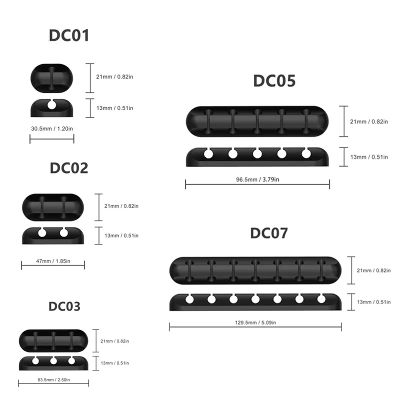 منظم الكابلات سيليكون دعم المصغّر USB Type-C كابل...
