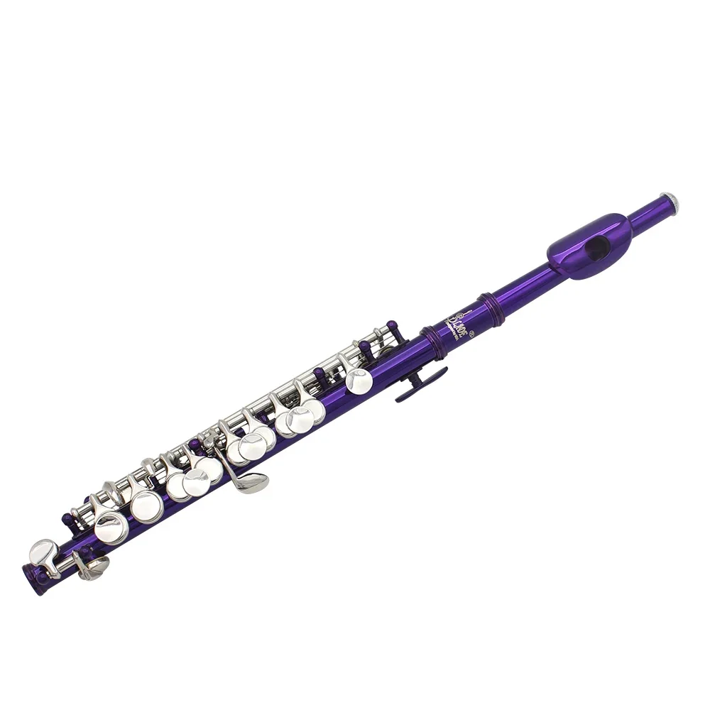 Purple Piccolo Flute C Key Half-size Flute Instrument with Case Cleaning Cloth Parts Cupronickel Piccolo c key flute flute instrument wind music instrument
