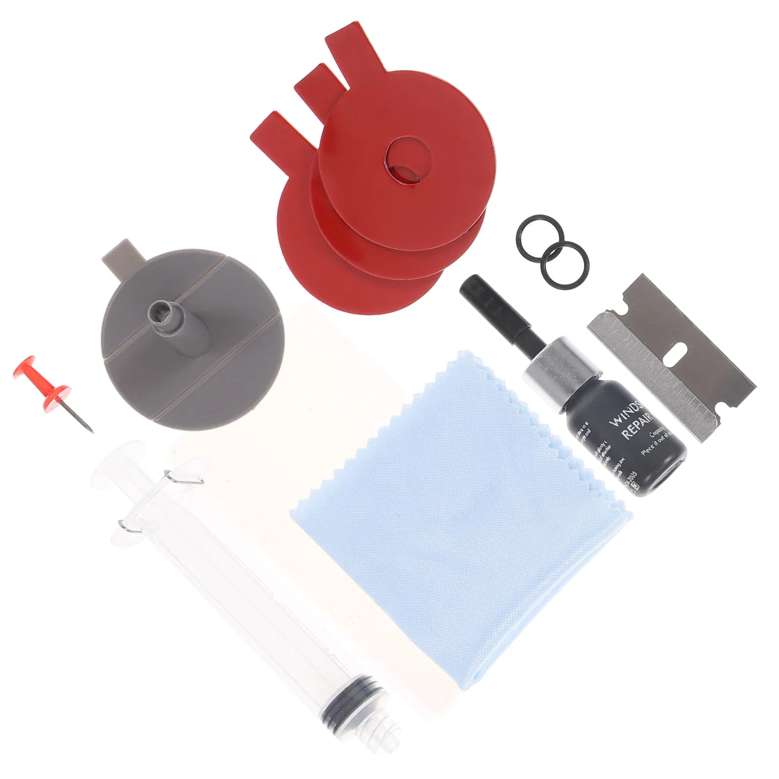 1세트 자동차 앞 유리 크랙 수리 키트 (별 모양, 반달 모양, 긴 흠집, 유리 흠집 등 다양한 형태의 앞 유리 손상 수리용)