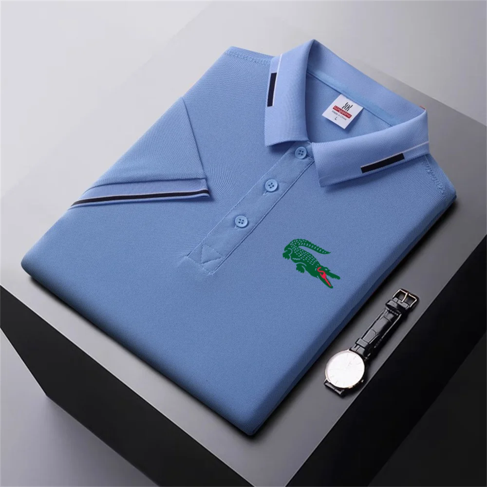 2024 Men's Short-sleeved Polo Shirt Summer Quick-drying Breathable T-shirt High Quality Business Casual Comfortable Short-sleeve