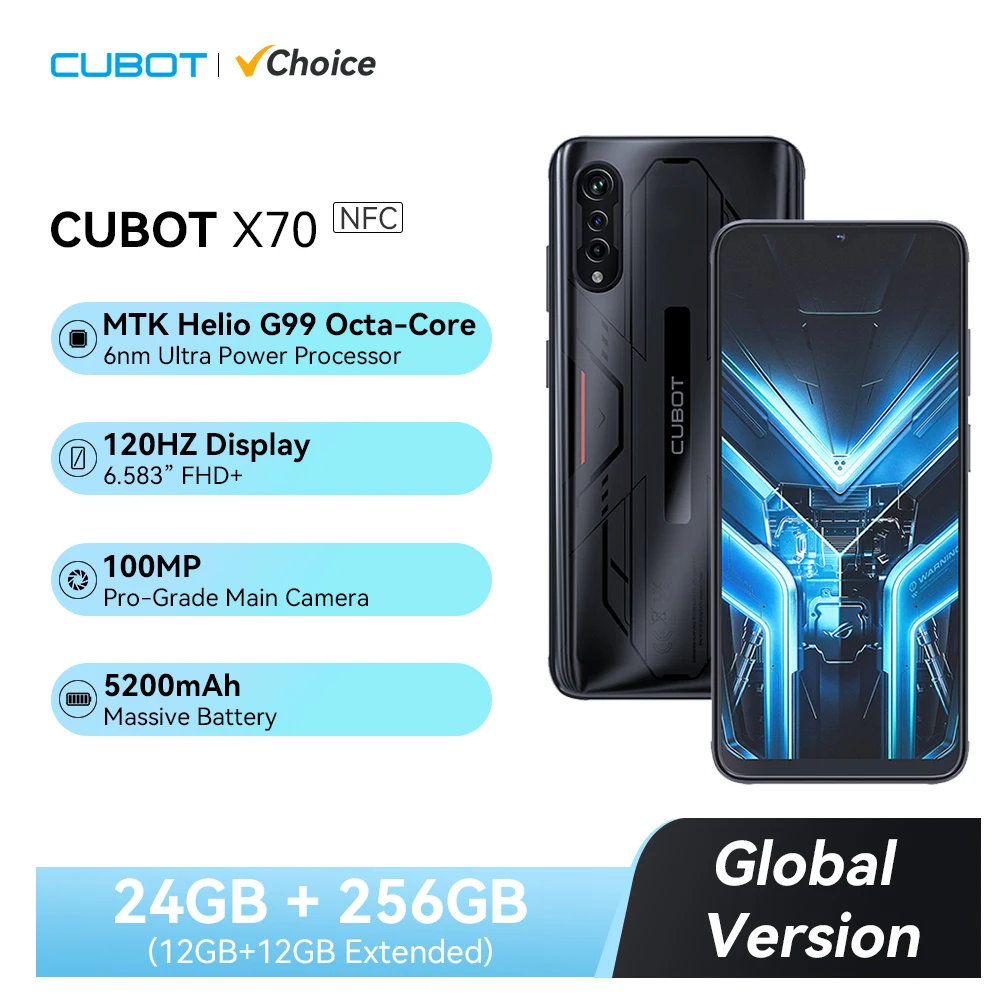 Unlocked Cubot X70 4G LTE Android 13.0 Smartphone Mobile Dual SIM 256GB  Phone