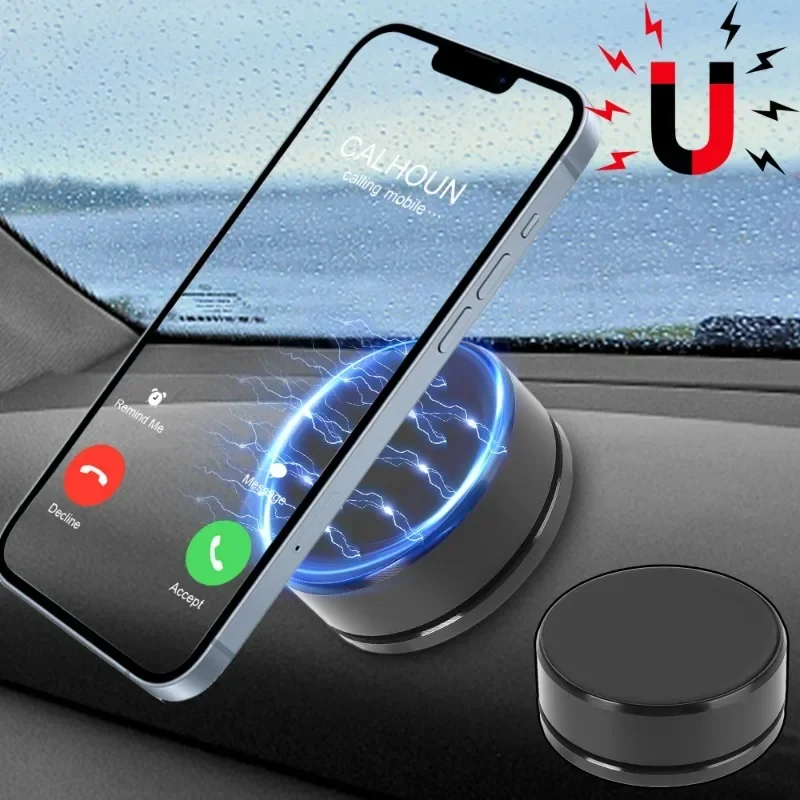 

Car Magnetic Phone Holders Alloy Mount Car Steering Wheel Rotating Strong Magnet Phone Holder for IPhone Samsung Xiaomi Huawei