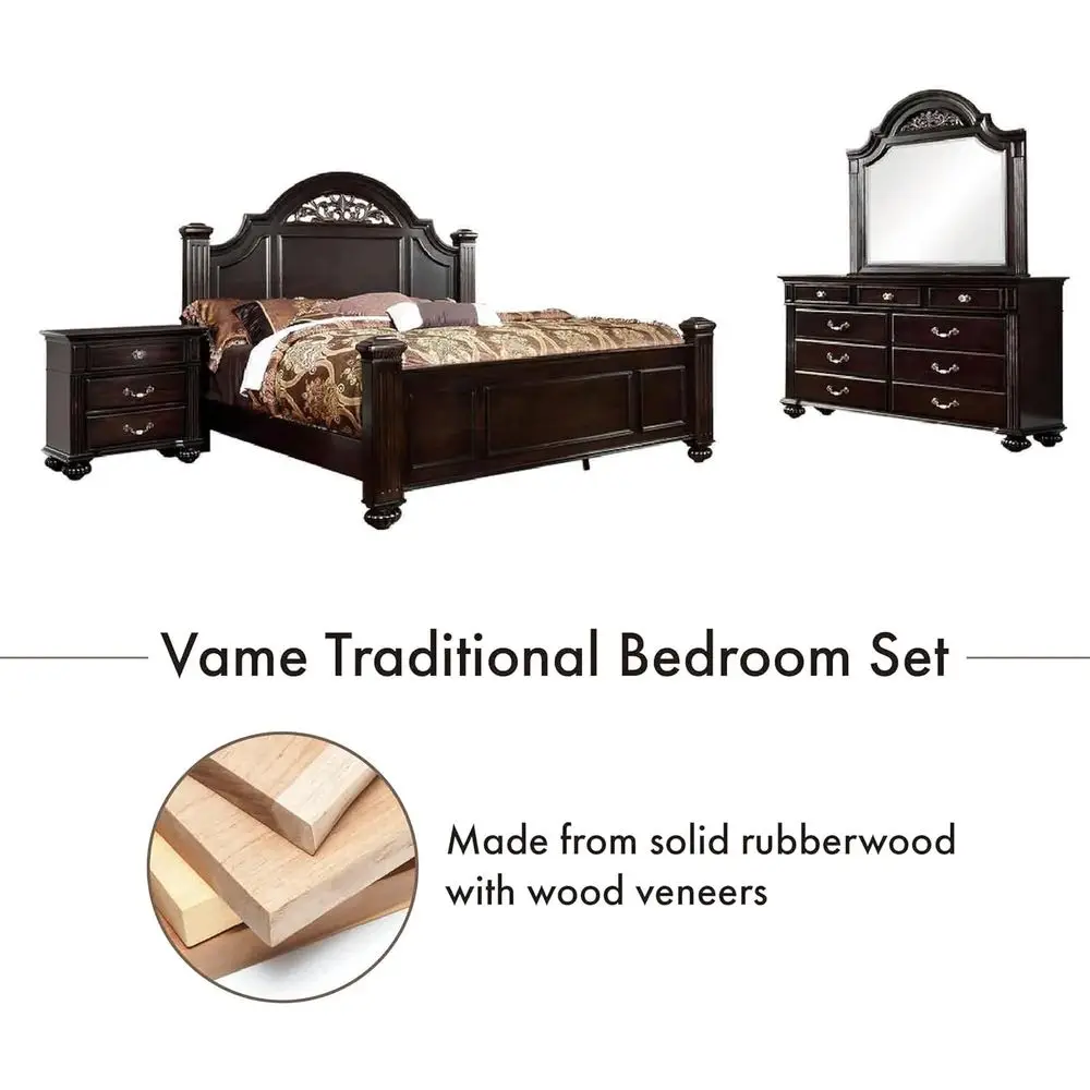 6-Piece Solid Walnut Queen Bedroom Set 4