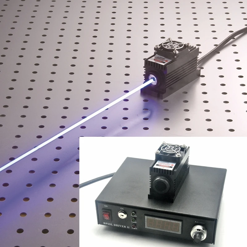 405nm 100/150/250/280/500MW Violet-blue Lab Laser Module + TTL/Analog + TEC Cooling + Power Supply