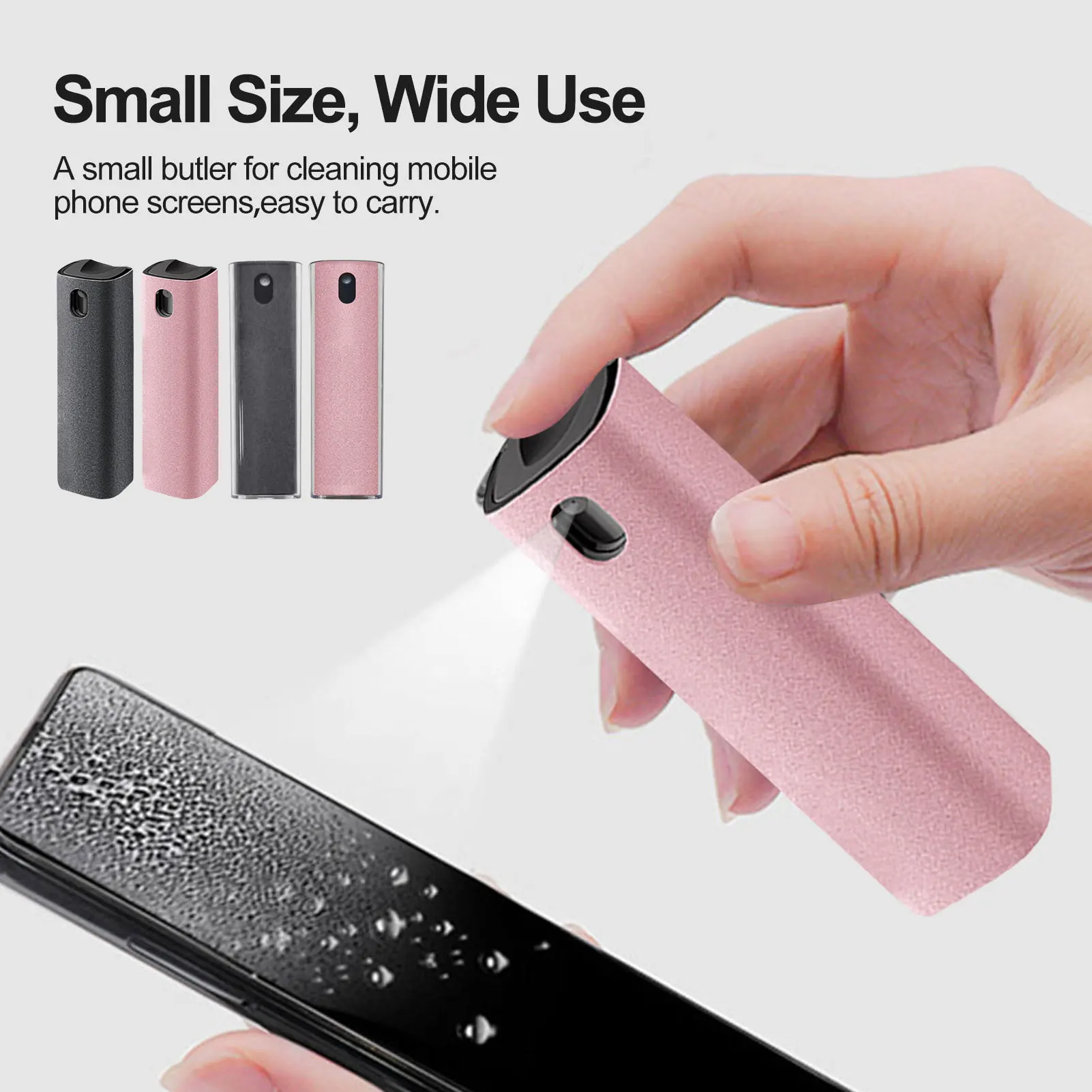 2 In 1 Phone Screen Cleaner Spray Computer Screen Dust Removal Microfiber Cloth Set Cleaning Artifact Without Cleaning Liquid Screen Cleaner Solution