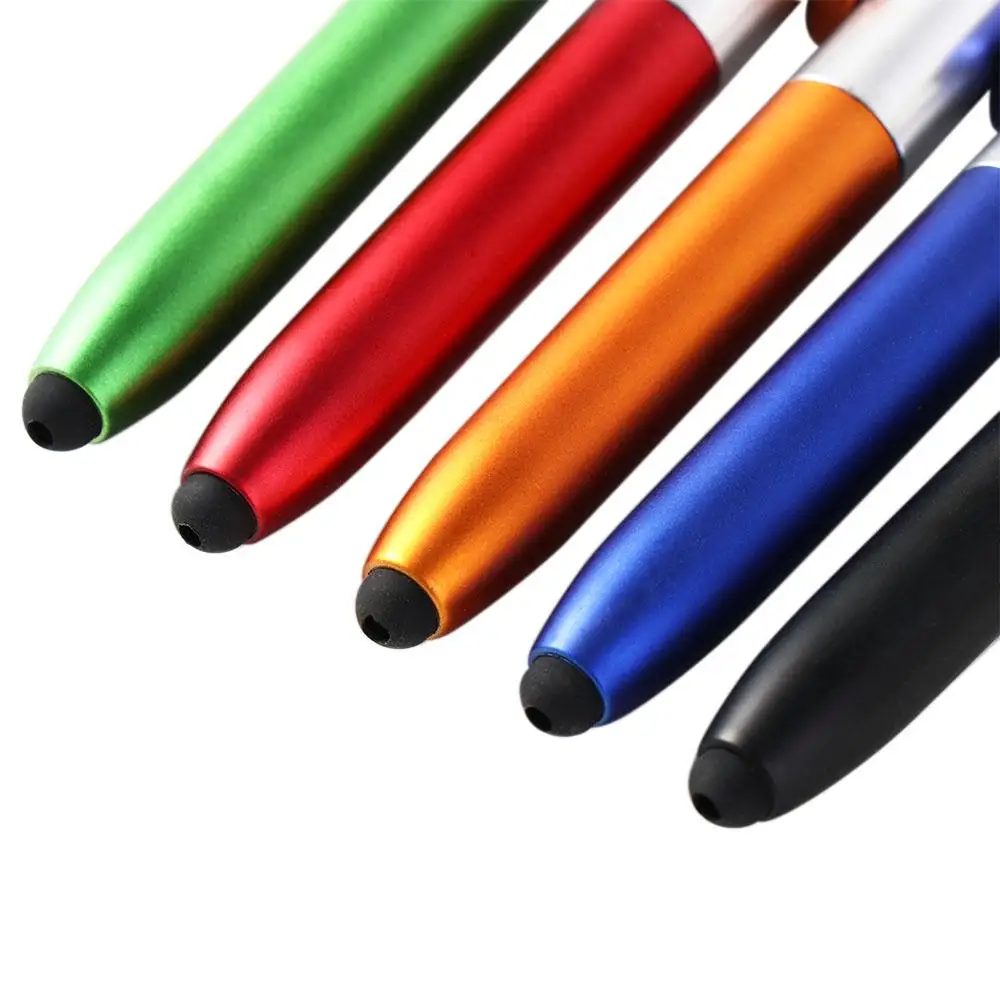 Multifunctional Foldable School Students Stationery Writing Pen Stylus Pen Cellphone Holder Ballpoint with LED Light multifunction pen