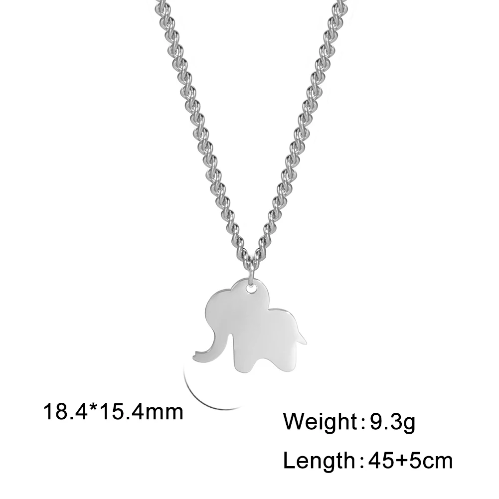 YAYAKO Collana di Elefanti in Acciaio Inossidabile Collana Con Ciondolo di Animali Della Giungla per Donna Ragazze Charms Regali di Tendenza per Elefanti (Argento Placcato