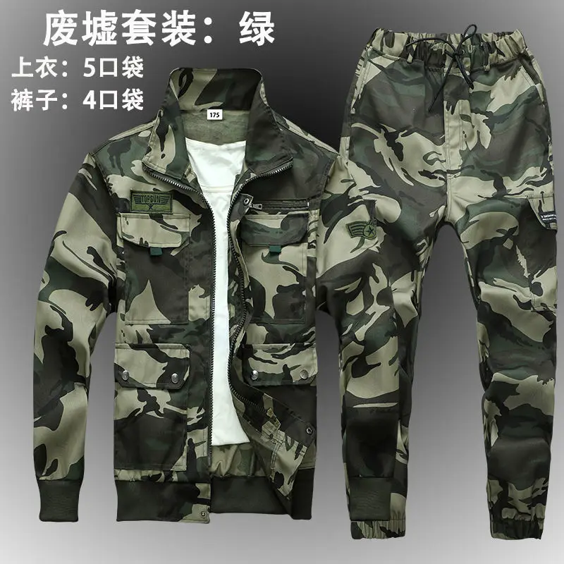 Fastness camouflage suit men more dirty overalls construction site welding labor protection tools
