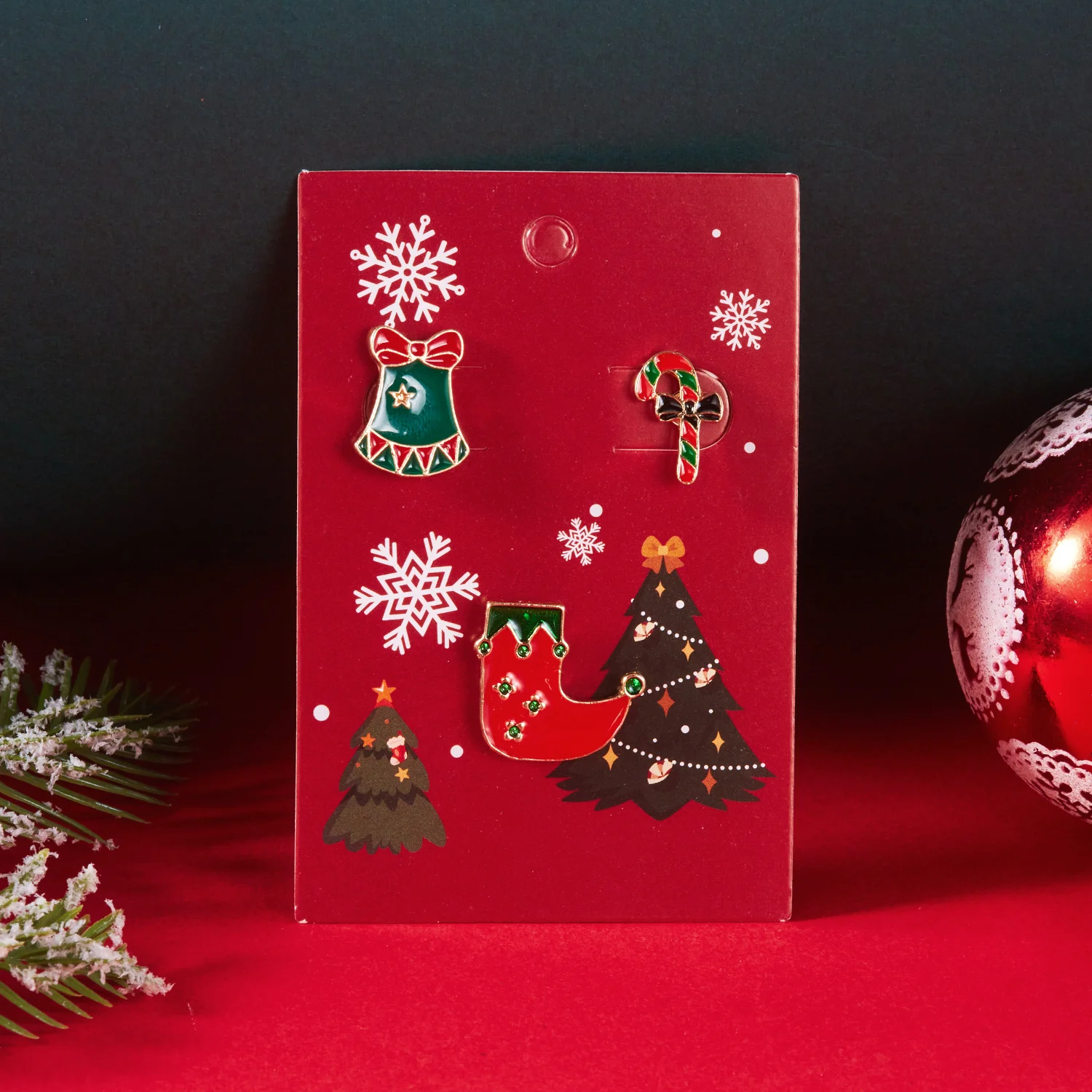 Rinhoo 3 teile/satz Weihnachten Santa Claus Deer Schneemann Brosche Für Frauen Weihnachten Hut Handschuhe Baum Stern Acryl Emaille Abzeichen Party Schmuck – Detail 2