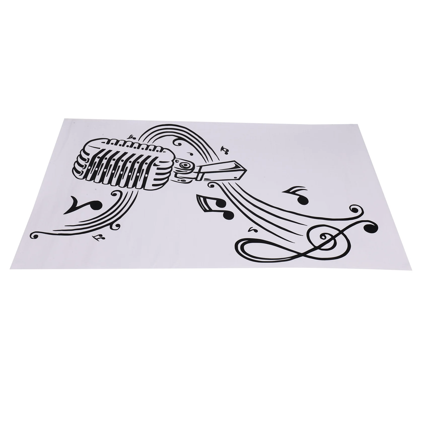 EYFL-Microphone Music Note Wall Art Musical Notes Sticker For Ktv Bar Background Home Decorations