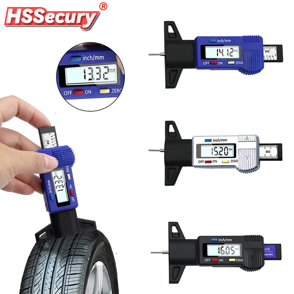 best ph tester Digital Car Tyre Thickness Gauges Depth Meter for Safe Auto Tyre Tread Monitoring Tyre Wear Detection Measure Caliper Instrument dial indicator stand