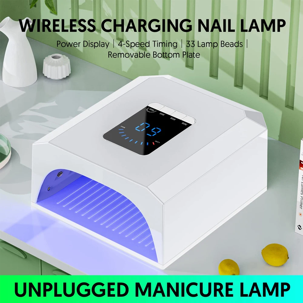 

Rechargeable UV LED Nail Lamp Cordless UV Light For Gel Nails Polish 60w LED Lamp For Nails Quick Dry Nail Dryer Manicure Tools