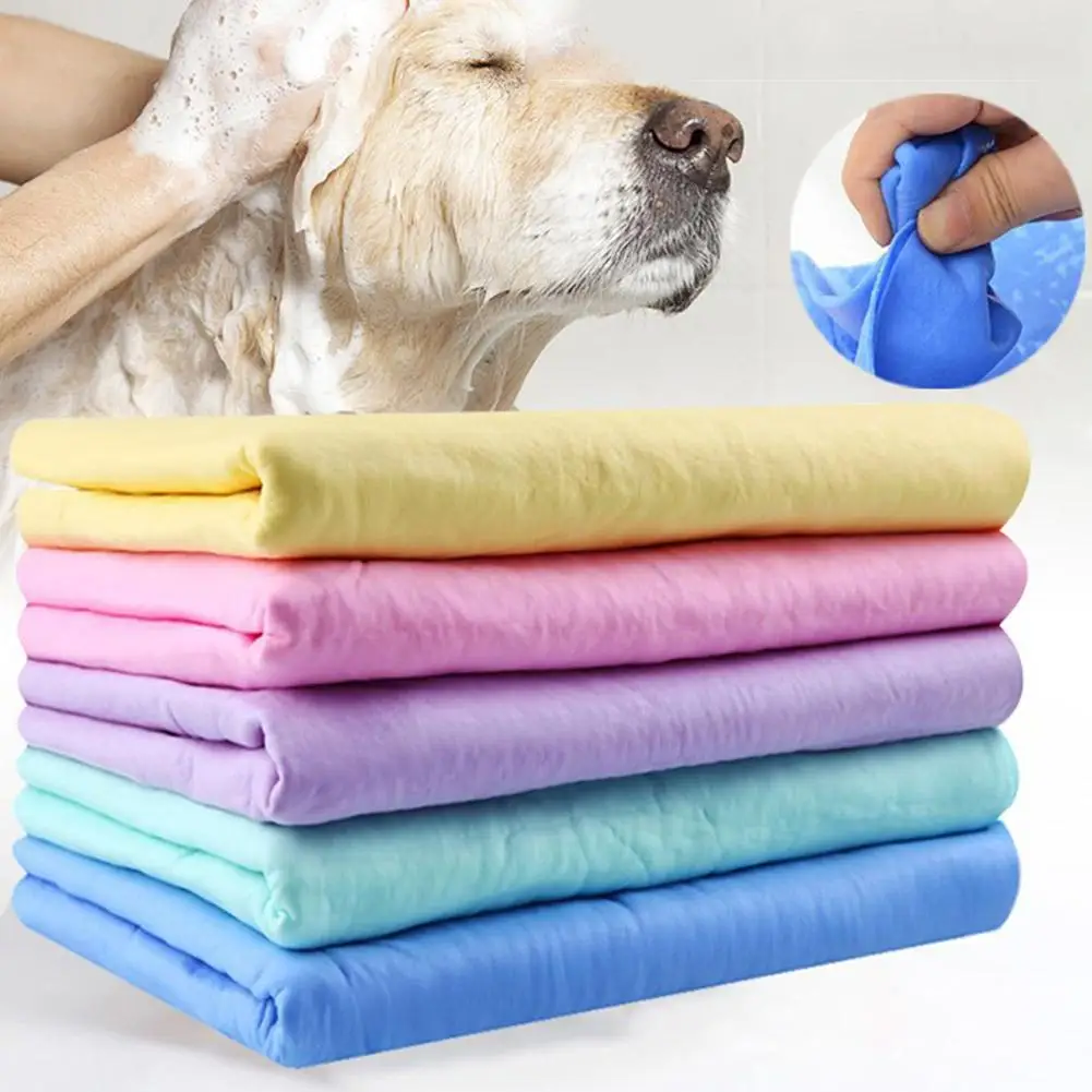 

1PCS Pet Dog Bath Towel Super Absorbent PVA Washable Towels For Small Medium Large Cats Dog Cleaning Tool A2I6