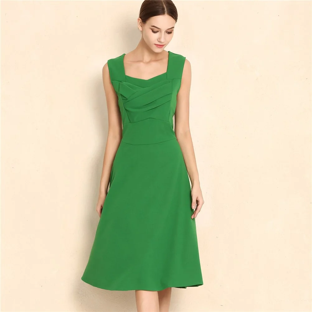 Elegant Emerald A-Line Midi Dress for Women Se959e554ecdd4cd8ad9299fddd41b4f17