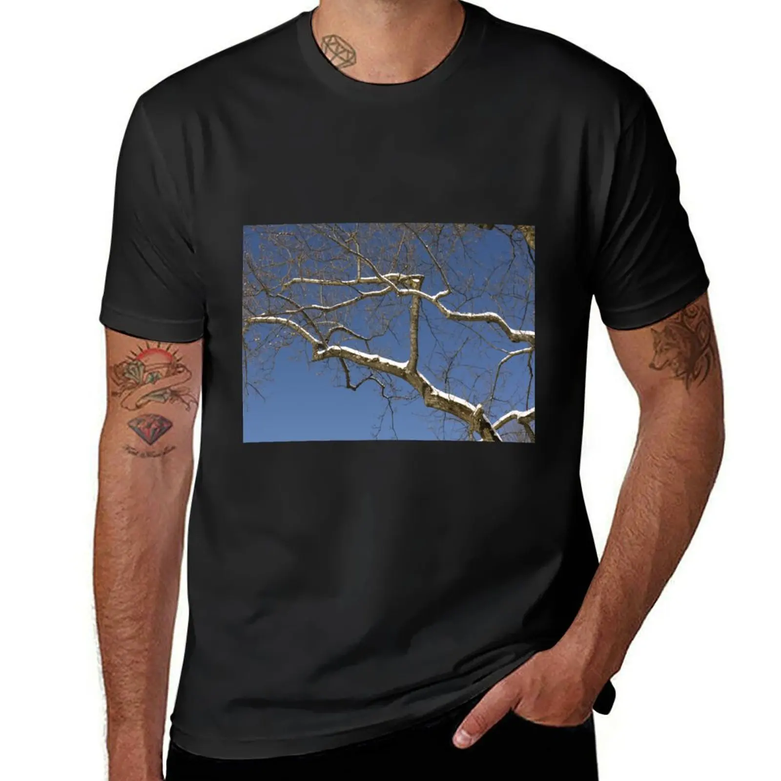

Branches in Winter T-shirt blanks sweat Short sleeve tee funnys mens clothes