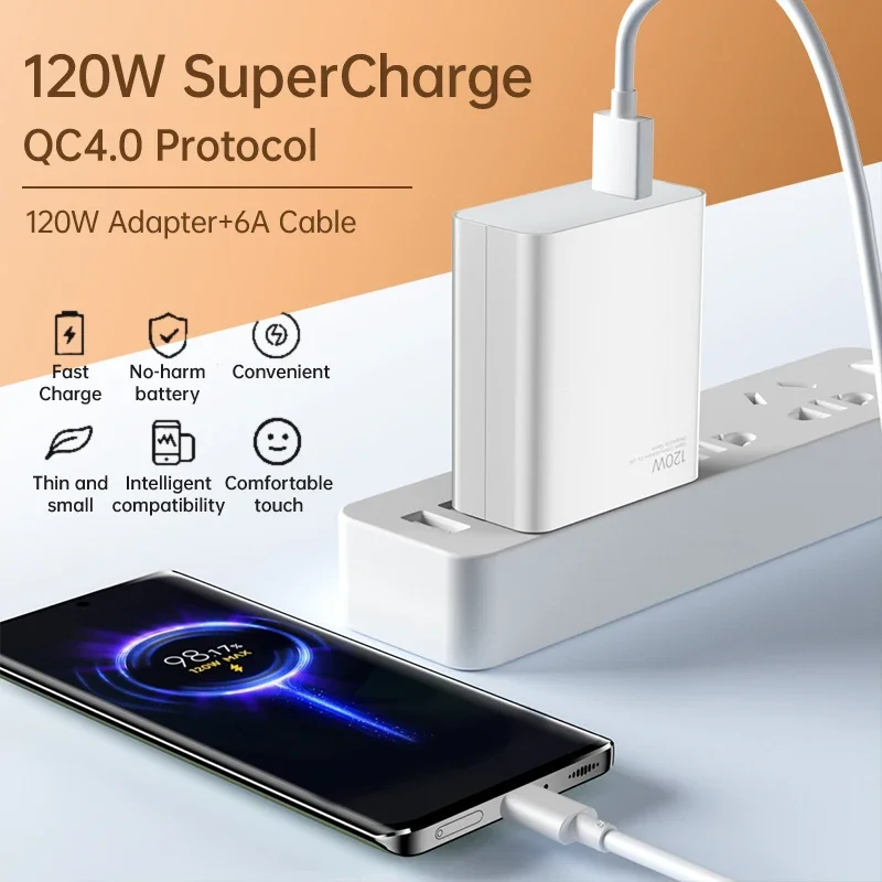 Xiaomi-11T Pro急速充電器,120W,オリジナルのEUターボ