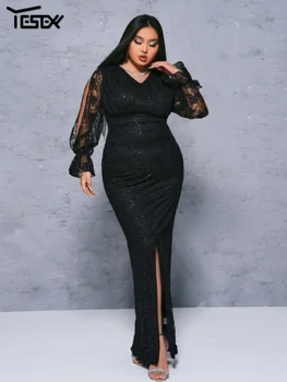 Yesexy Plus Size Chic Elegant Woman Dress 2024 Summer New Sexy Long Dresses Backless Party Strap Dress Large Size Church Dresses