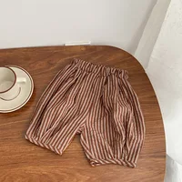 Toddler Casual Loose Wide Leg Pants Boys And Girls Summer Fashion New Thin Solid Color Versatile Bloomers For 1 2 3Years Baby 2