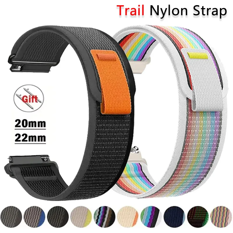 Trail Nylon Loop Strap - Durable Sports Bracelet Band, 20mm/22mm