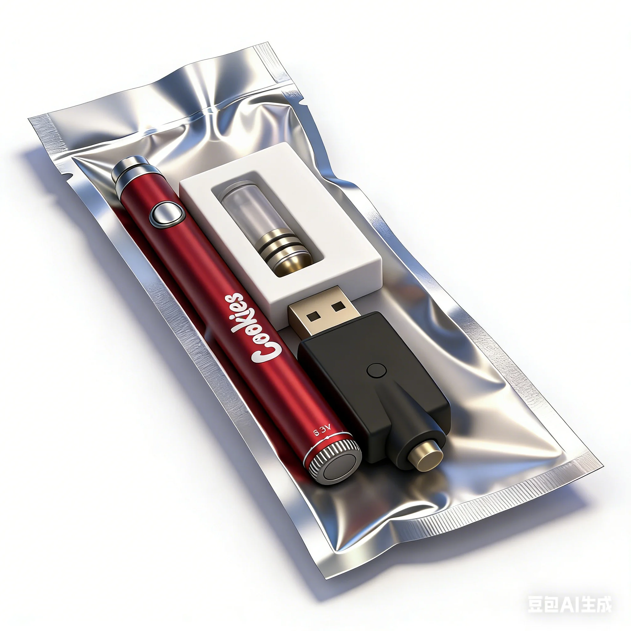 1 unidade de bateria 510 thread de 380mAh, tipo Cookies, para ferro de solda elétrico portátil, mini lâmpada de solda 510 thread