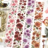 JIANWU Rose Manor Series Vintage Flower Landscaping Strip Material Collage PET Tape Creative DIY Journal Stationery 2