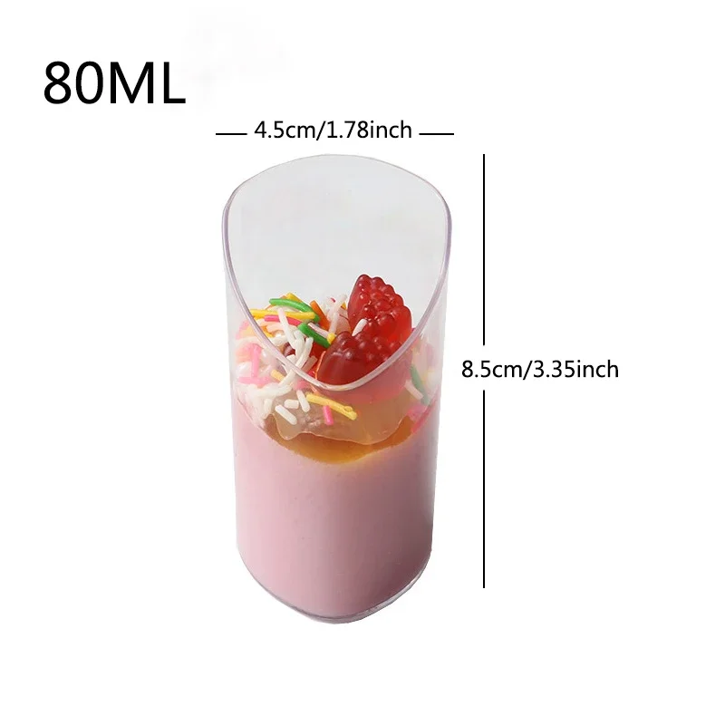 Description Picture 5 of itemPlastic spoons for pudding, ice cream, foam, dessert, picnic, party, dessert packaging, Christmas supplies, 80ml, 40 pieces
