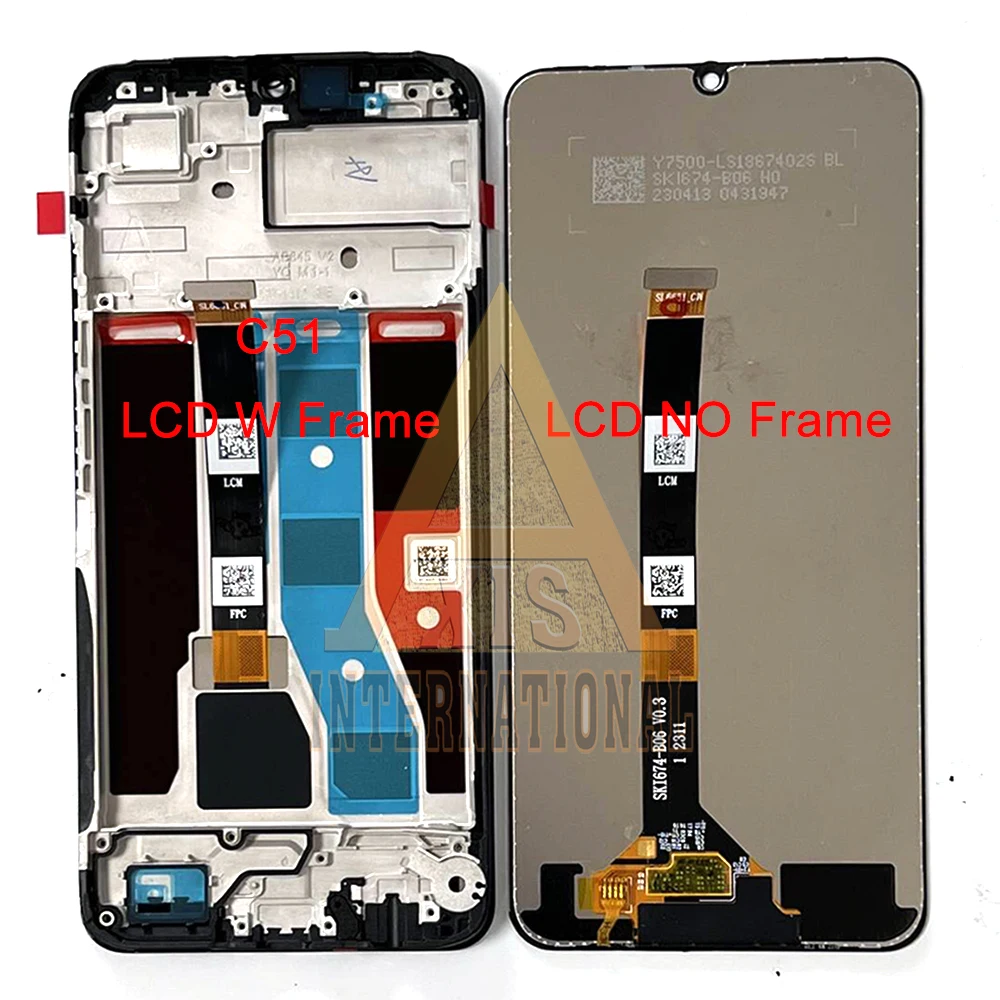 

Original 6.74"For OPPO Realme C51 LCD RMX3830 LCD Display Screen+Touch Panel Digitizer For Oppo Realme C51 LCD Frame C51 Display