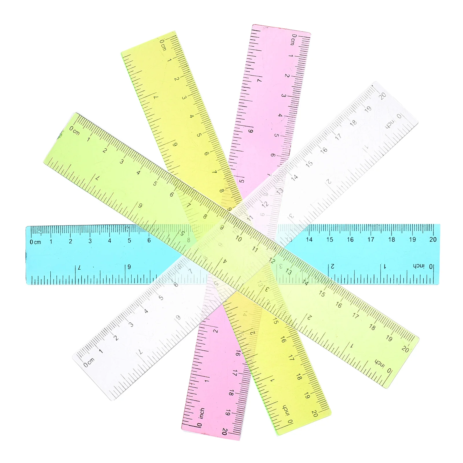 

5 Pcs Ruler Colorful Plastic Straight Board Flexible Geometric for Geometry Professional Drafting Tool Student