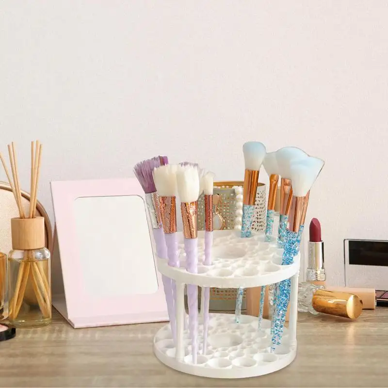 Makeup Brush Holder Organizer Makeup Brush Holder 45Hole Stand Brush Organizer Cosmetic Supplies Large Capacity Dustproof