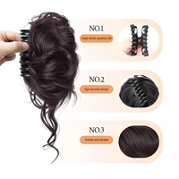 Bandeau chignon pour femmes, 1 pièce, queue de cheval haute et latérale, Extension capillaire artificielle, Volume naturel, augmente la tête de bourgeon de fleur 5