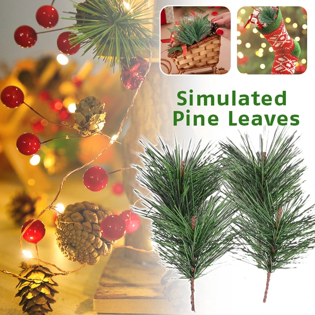 Artificial Green Pine Needles Branches Small Pine Twigs Stems