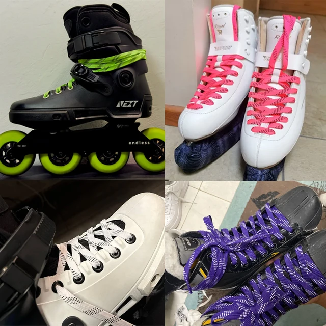 Ice Hockey Waxed Skate Laces 84 96 108 120in Dual Layer Braid Reinforced Tips For Hockey Skate Shoe Lace Hockey Accessories 6