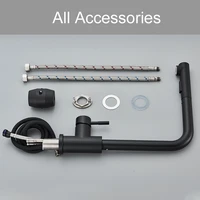 จัดส่งฟรีสีดําดึงออกก๊อกน้ําอ่างล้างจานสองรุ่น Stream Sprayer หัวฉีดสแตนเลสร้อนน้ําเย็น Mixer Tap Deck 6